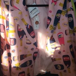 NWT Champagne Light Pink Blazer with Gold Button Sz Sm